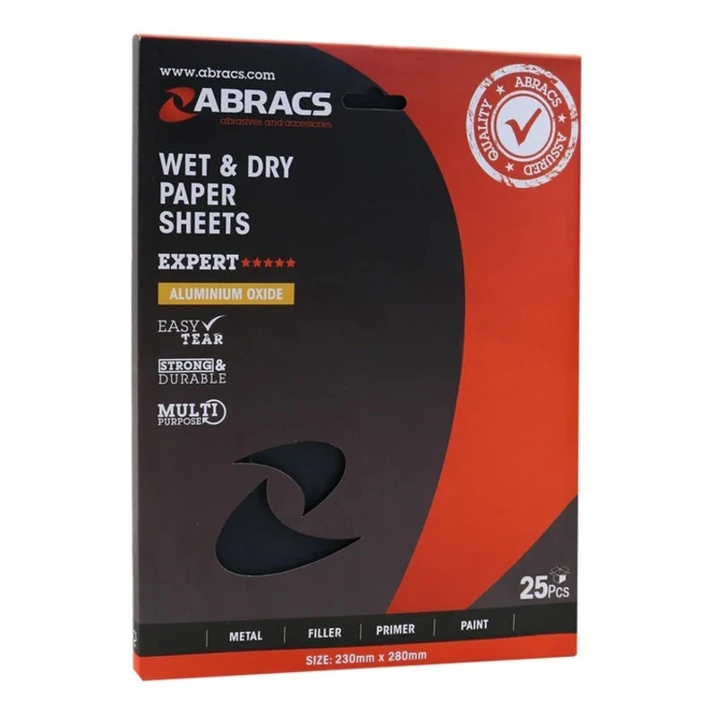 Abracs Waterproof Paper Sheet Sandpaper 1200Grit - Pack 25